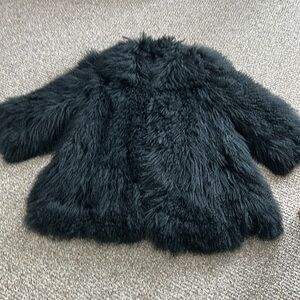 Luxurious Black Mongolian Fur Coat